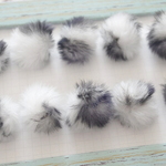 New!☆10個★フェイクファー★白グレー　約30ミリ