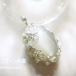 チョコレートムーンストーンペンダント（ワイヤージュエリー☆ワイヤーアクセサリー☆ワイヤーラッピング天然石ネックレス）