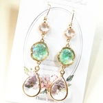 クリア×オーロラレジン　ロングピアス