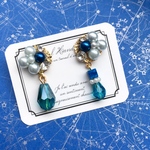 宇宙/turquoise ＋pearl flower/ピアス/ノンホールピアス