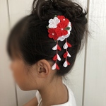 ちりめん つまみ細工 ベビークリップ　七五三  ヘアアクセサリー  髪飾り   お食い初め ひな祭り 浴衣 和装   初節句 お宮参り 夏祭り