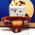 お月見着物・女物 うさぎ柄(エンジ)