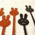 ウサギのブックマーク（山羊革製）3個セット