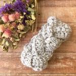 みつあみヘアバンド＿Light gray