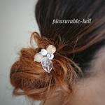 《ヘアアクセサリー》ウッドビーズ×アクリルビーズポニーフック