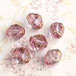 【10x8㍉ 6個】アンティークデザイン＊light purple＊チェコビーズ＊ダイヤ＊菱形＊ピンク＊バイコーン