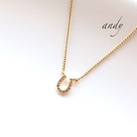 Mini Horse Shoe Cz Charm Gold Necklace