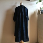 バイオウォッシュ加工リネンNV作ったフレアギャザーワンピース