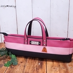 【mi様専用】№1143 倉敷帆布フルートバッグ*カメリア×スイトピー×チャコール