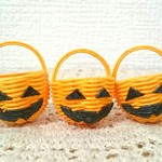 【9月セール】ハロウィンカボチャのミニカゴ（3個）