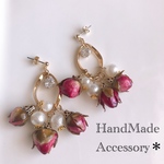 バラの花束＊アンティーク＊ピアス＊イヤリング