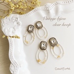 Vintage bijou clear hoop ピアス/イヤリング