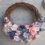 Lune Bonheur＜pink elegant＞＊受注制作＊ハーフムーンリース＊プリザーブドフラワー＊お花＊ギフト＊敬老の日＊結婚祝い＊新築祝い＊お誕生日祝い＊ウェディング