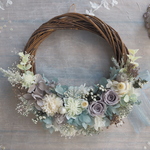 Lune Bonheur＜Smokey ＞＊受注制作＊ハーフムーンリース＊プリザーブドフラワー＊お花＊ギフト＊結婚祝い＊新築祝い＊お誕生日祝い＊ウェディング