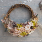 Lune Bonheur＜Automne chic ＞＊ハーフムーンリース＊プリザーブドフラワー＊お花＊ギフト＊結婚祝い＊新築祝い＊お誕生日祝い＊ウェディング