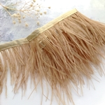 横幅約20cm【AW-9-4】キャメル  ダチョウのフェザー　縦長約6~10cm  羽 