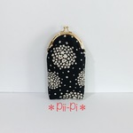 北欧白い花がいっぱい＊がま口メガネケース