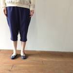 麻クロップドパンツ（紺）