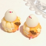 【ハロウィン仕様】もち白文鳥のパンプキンフレンチクルーラー  キーホルダー