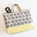 ＊「Tycka om」grey × yellow　マチ付きレッスンバッグ＊
