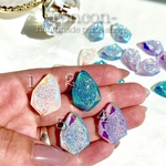 【1ペア】レジン💜オーロラカボション しずく型
