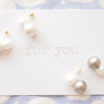 297*"for you"　simple♪　コットンパールとチェコパール　樹脂ノンホールイヤリング　