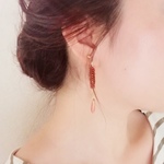 秋色シャドウのゆらゆらイヤリング【ピアス】■ブロンズ■