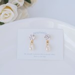 ジルコニア＆しずくパール ピアス/イヤリング