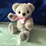 テディベア(ライトグレー)ピンクﾘﾎﾞﾝ