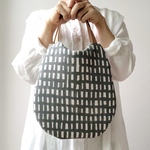 oval bag *⚮* ミナペルホネンの手ぬぐい sora check LPK色 使用*⚮*