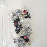 ハーバリウム制作キット　シックなモノトーン　お家時間　大人の自由研究　プリザーブドフラワー　ドライフラワー　花材の種類豊富　四角柱瓶付　200ml　花材詰合せ　キット　ボリューム感