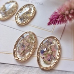 【送料無料!】オーバルのお花イヤリング♡ピアス♡