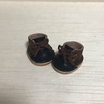 オビツ11 サイズ 編み上げシューズ  茶×黒