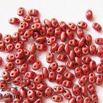 【約210粒】【チェコビーズ/ミニデュオ】クリスタルブロンズファイヤーレッド(4×2mm/二つ穴)/１０g