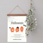 木製バー付・ハロウィンポスター／ハロウィンタペストリー／カラフルHA-2 / オレンジHA-3