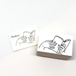 手のスタンプ/ 本を読む手ー送料無料！