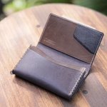 革の名刺入れ（マチ有り）焦茶【受注製作】