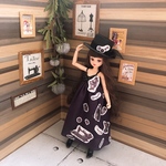 リカちゃん 22センチドール ワンピース        アートなテーラーワンピース ムラサキ