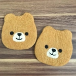 羊毛フェルトのくまさんコースター[1枚]
