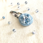 【ビーズ刺繍】ブルージュ💙ぱっちん留め