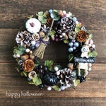 Halloween◇ジャックオランタンのモノトーンリース M