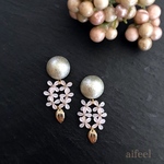 ✳︎秋✳︎ 満月と銀木犀と /チタンピアス/スタッド樹脂ピアス