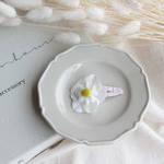 floral hair pin -camomile white-