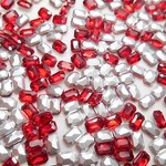 長方形型ガラスラインストーン★ライトシャム色★4×6ｍｍ★15粒★デコ★ネイルアート★レジン封入★0664★