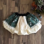 ふわふわお姫様のスカート 小花柄　グリーン