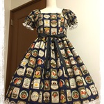 strawberrylabel柄ワンピースドレス★カチューシャつき