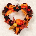 ハートのハロウィンリース