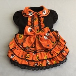 かぼちゃ・おばけのハロウィン柄*姫系ワンピース＊オレンジ