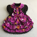 かぼちゃ・おばけのハロウィン柄＊姫系ワンピース＊パープル