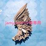 左側用 M  羽型つまみ細工ヘアピン[結羽]ベージュ系　